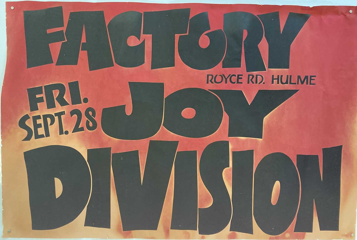 Lot 441 - JOY DIVISION POSTER ORIGINAL