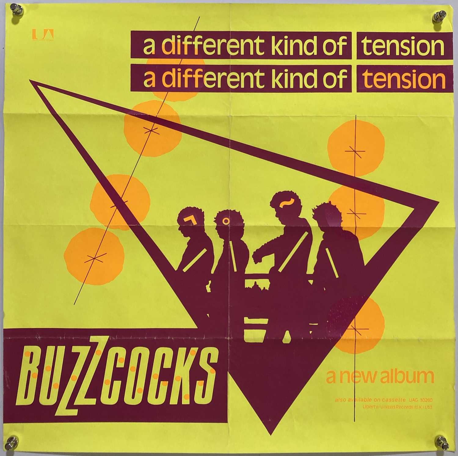 Lot 428 - BUZZCOCKS - DIFFERENT KIND OF TENSION ORIGINAL PROMOTIONAL POSTER.