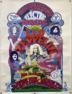 Lot 255 - LED ZEPPELIN - ELECTRIC MAGIC ORIGINAL POSTER AND TICKET.
