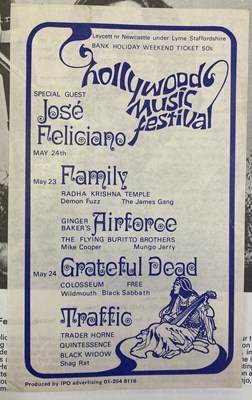 Lot 167 - 1970S FESTIVAL PROGRAMMES, TICKETS, HANDBILLS - INC GRATEFUL DEAD / BLACK SABBATH.