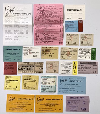 Lot 179 - 1970S CONCERT PROGRAMME ARCHIVE - SOME WITH TICKETS.