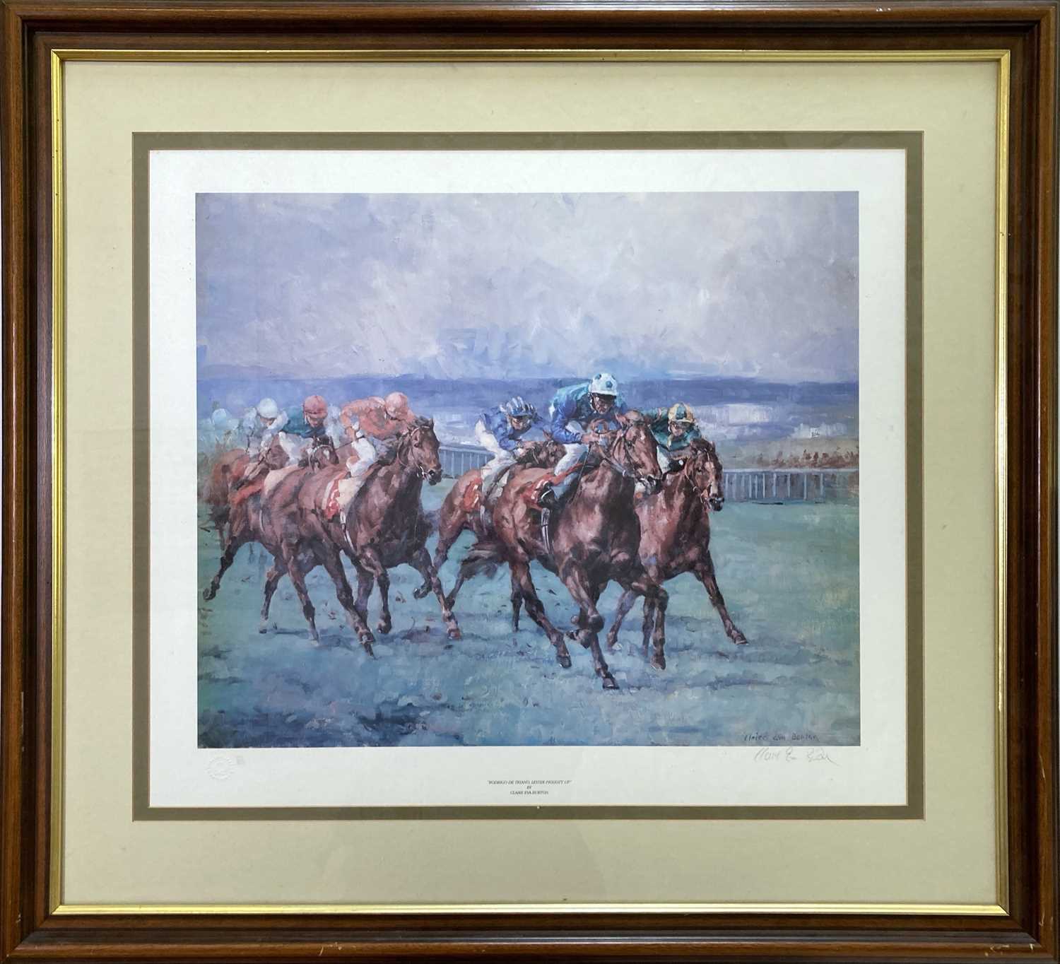 Lot 14 - HORSE RACHING - CLAIRE EVA BURTON - SIGNED ARTWORK.