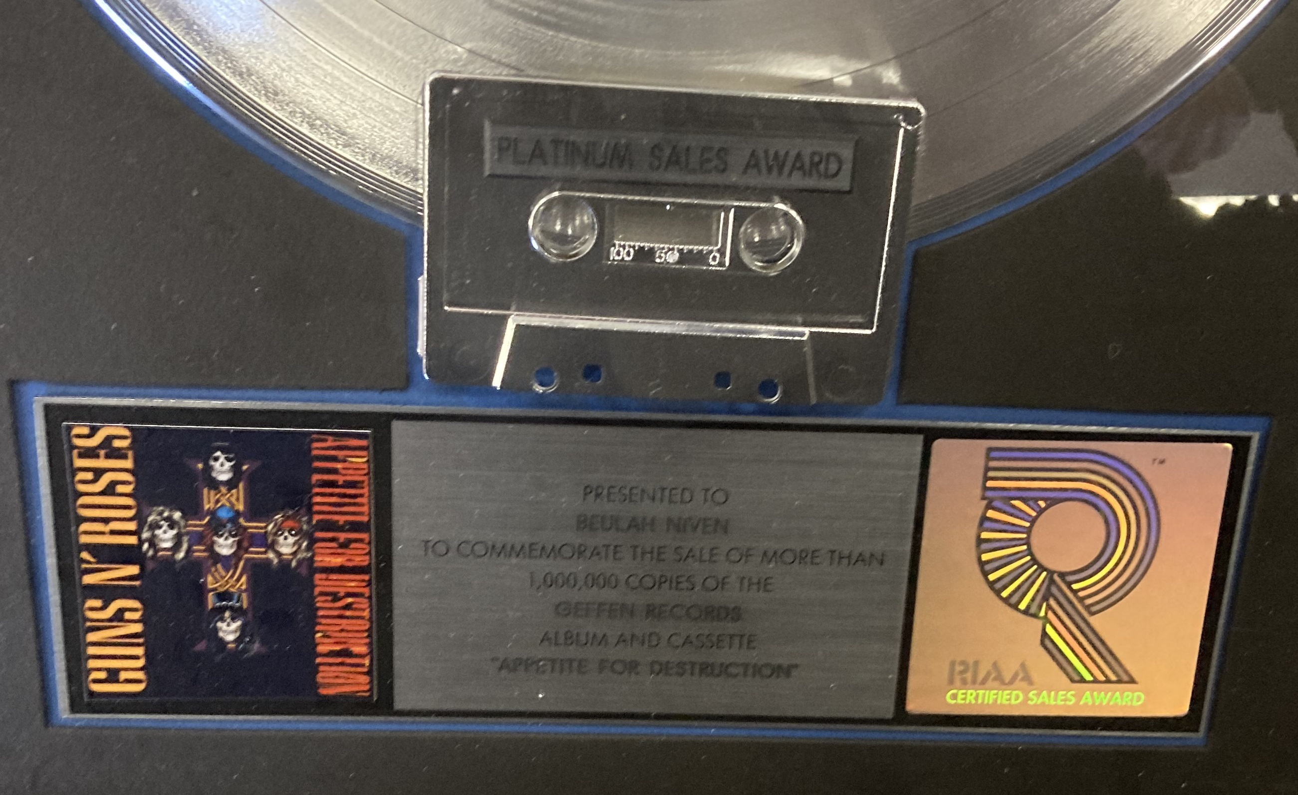 Lot 42 - GUNS N' ROSES APPETITE FOR DESTRUCTION RIAA