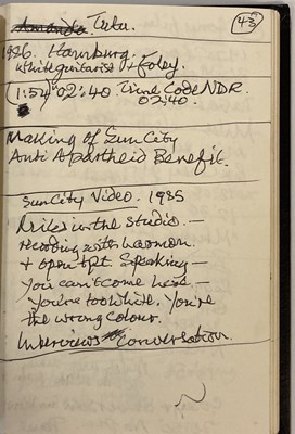 Lot 544 - IAN CARR NOTEBOOK USED WHILST WRITING MILES DAVIS AUTOBIOGRAPHY