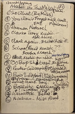 Lot 544 - IAN CARR NOTEBOOK USED WHILST WRITING MILES DAVIS AUTOBIOGRAPHY