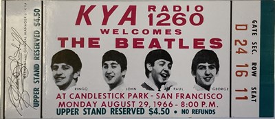 Lot 207A - BEATLES KYA RADIO SAN FRANCISCO 1966 UNUSED TICKET.