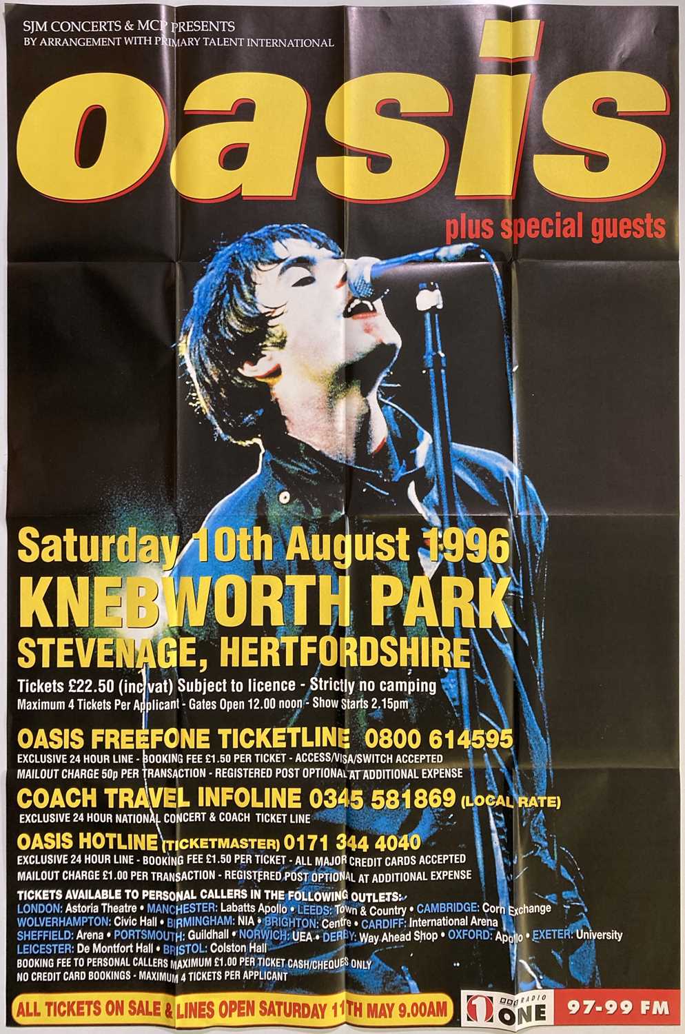 Lot 414 - OASIS - KNEBWORTH POSTERS AND STICKERS.