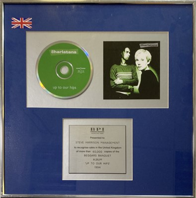 Lot 99 - THE CHARLATANS - BPI AWARD FOR UP TO OUR HIPS.