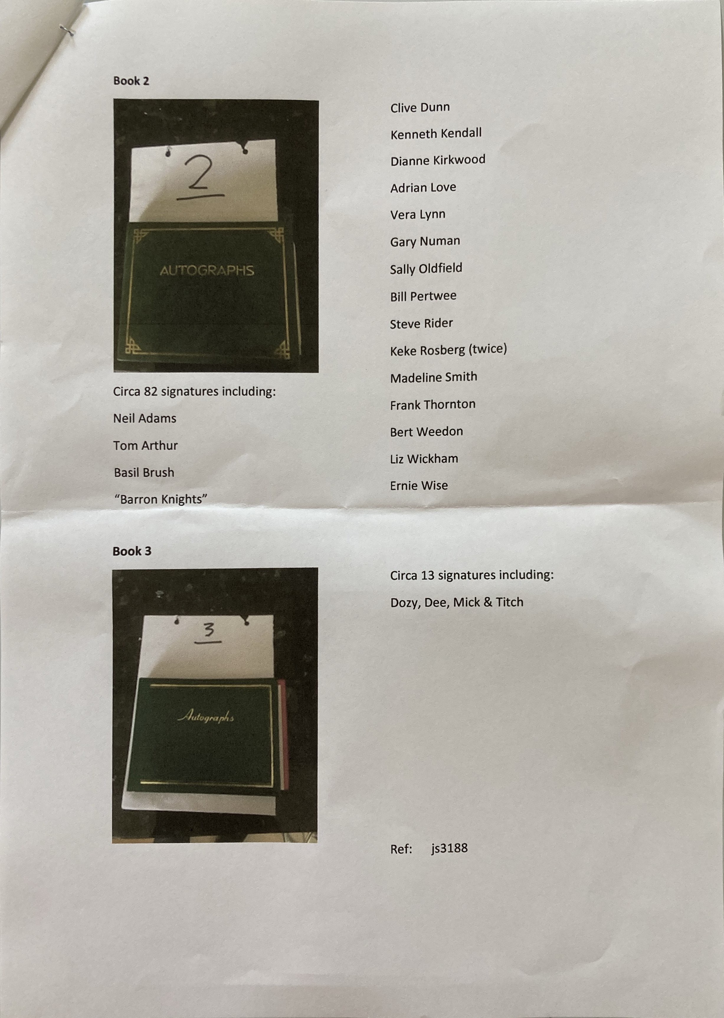 Perfect Signatures Books Lot 68 - AUTOGRAPH BOOKS WITH AROUND 200 SIGNATURES