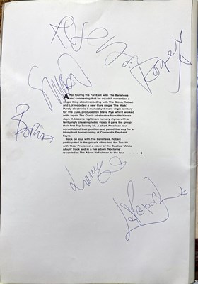 Lot 436 - THE CURE - FULLY  SIGNED POSTER BOOK, BOOKS AND MEMORABILIA.