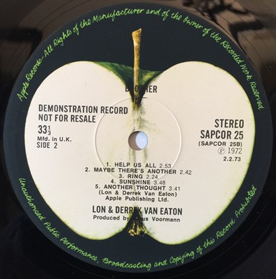 Lot 958 - LON & DERREK VAN EATON - BROTHER LP (ORIGINAL UK APPLE DEMO COPY - SAPCOR 25)