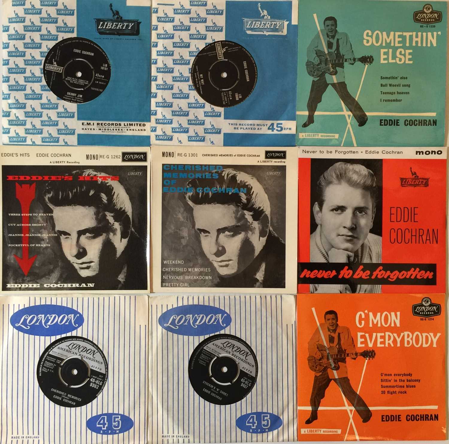 Lot 89 - EDDIE COCHRAN - 7"/ EPs PACK