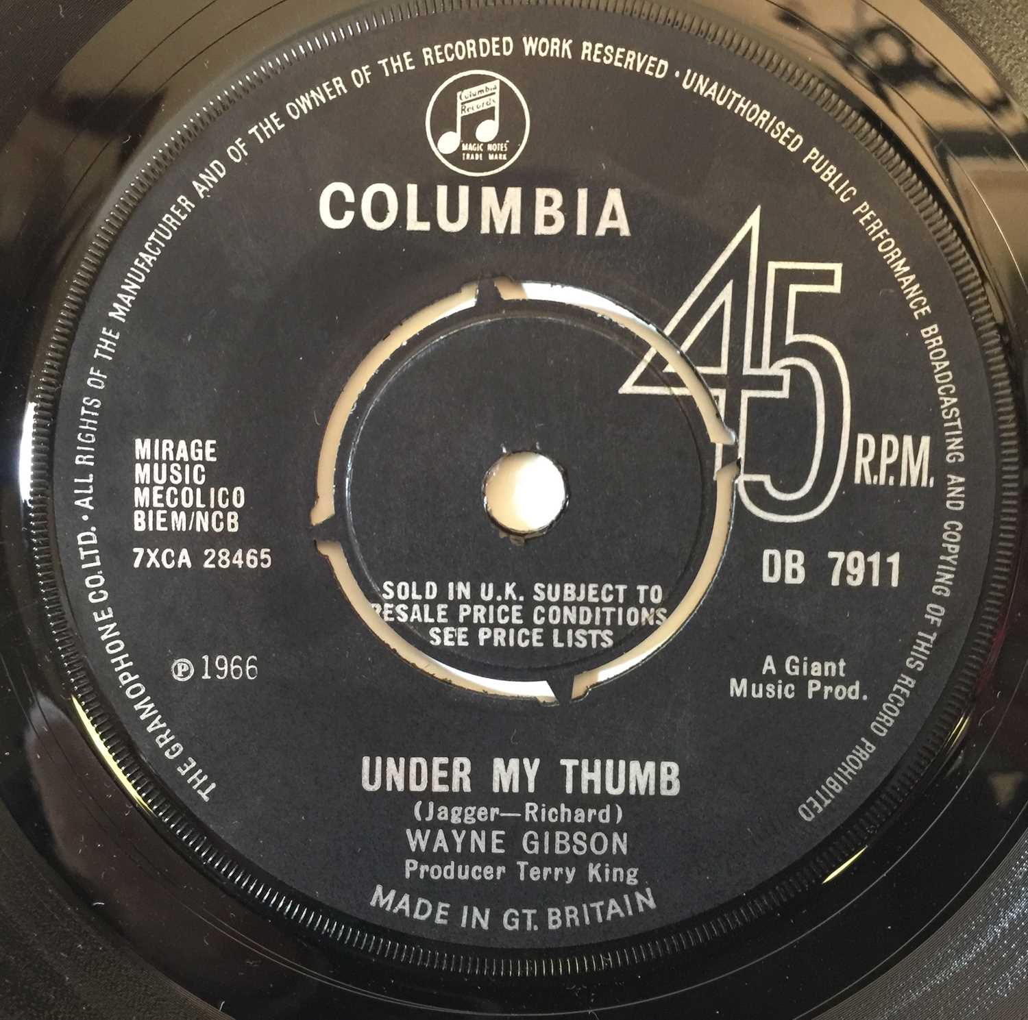 Lot 95 - WAYNE GIBSON - UNDER MY THUMB/ IT ALWAYS