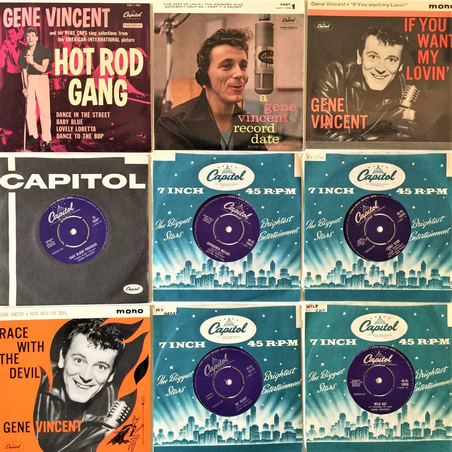 Lot 97 - GENE VINCENT - 7"/ EPs PACK