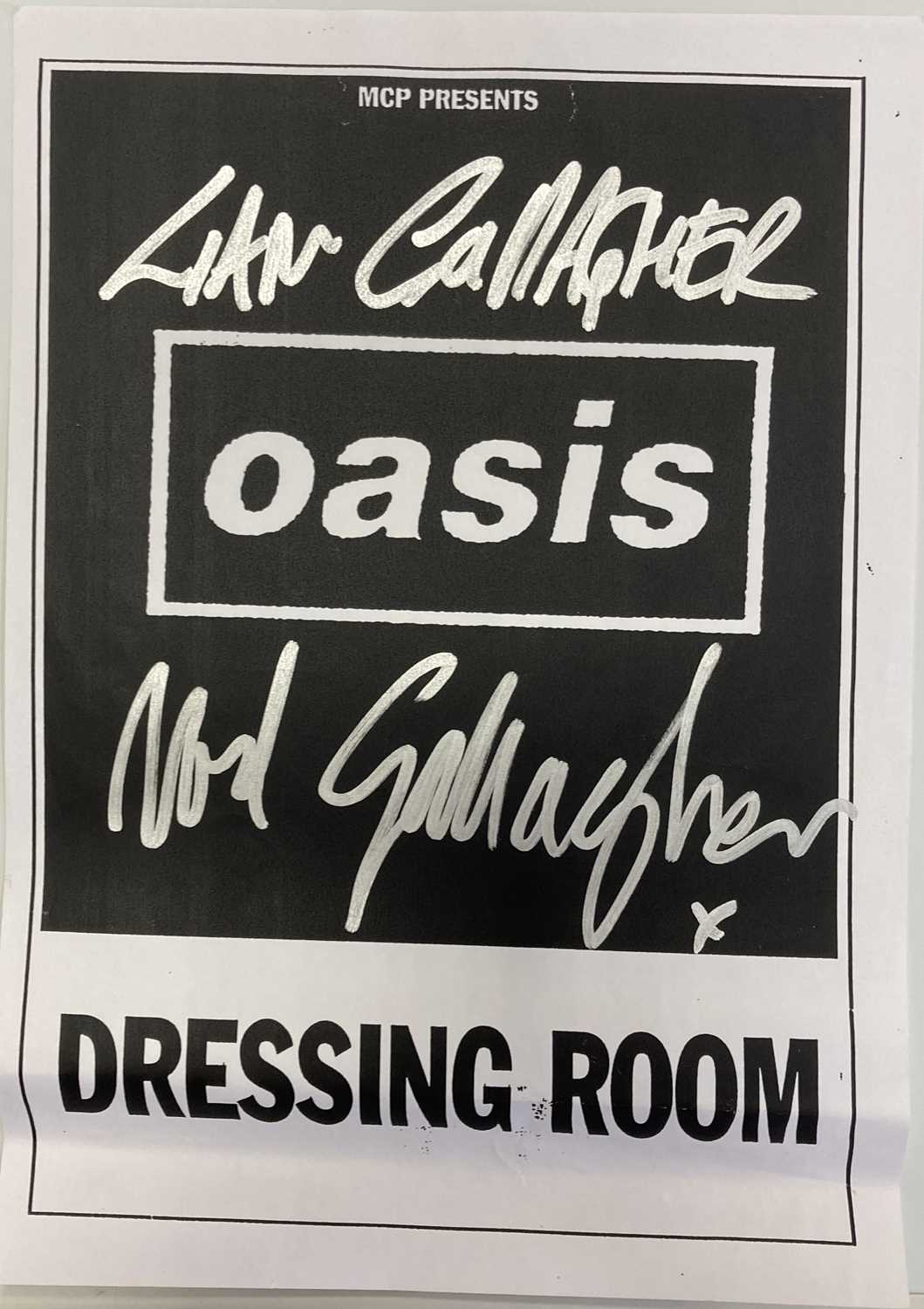 Lot 410 - LIAM AND NOEL SIGNED DRESSING ROOM SIGN