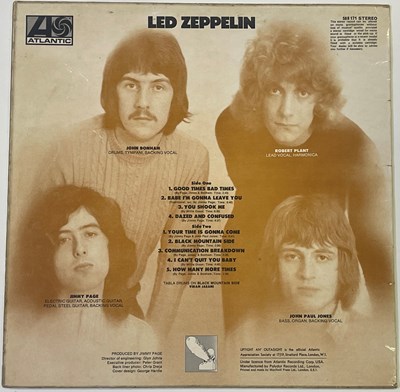 Lot 16 - LED ZEPPELIN - LED ZEPPELIN 'I' LP (ORIGINAL UK 'SUPERHYPE' LP/SECOND SLEEVE - ATLANTIC 588171)