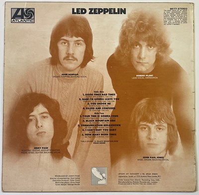 Lot 17 - LED ZEPPELIN - LED ZEPPELIN 'I' LP (ORIGINAL UK 'TURQUOISE' LETTERING/SUPERHYPE COPY - ATLANTIC 588171)