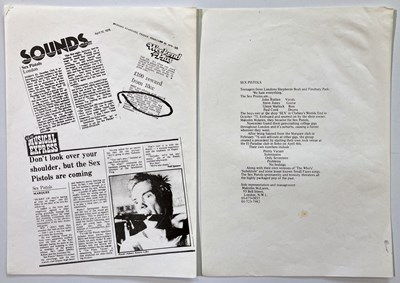 Lot 375 - THE SEX PISTOLS - FIRST PRESS KIT, 1976.