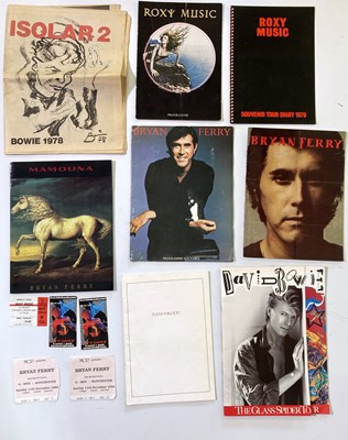 Lot 181 - GLAM ROCK PROGRAMMES AND TICKETS - DAVID BOWIE ISOLAR / ROXY MUSIC.