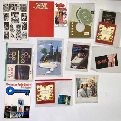 Lot 108 - 1970S RECORD PROMOTIONAL EPHEMERA - CATALOGUES / ADVERTS - ISLAND RECORDS AND MORE.