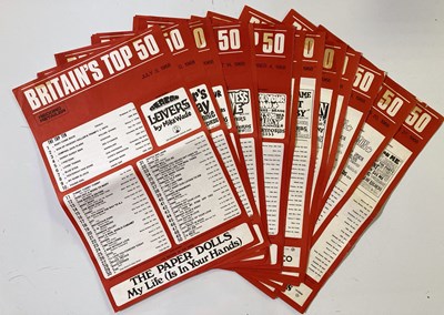 Lot 110 - BRITAIN'S TOP 50 - ORIGINAL 1960S CHART POSTERS.