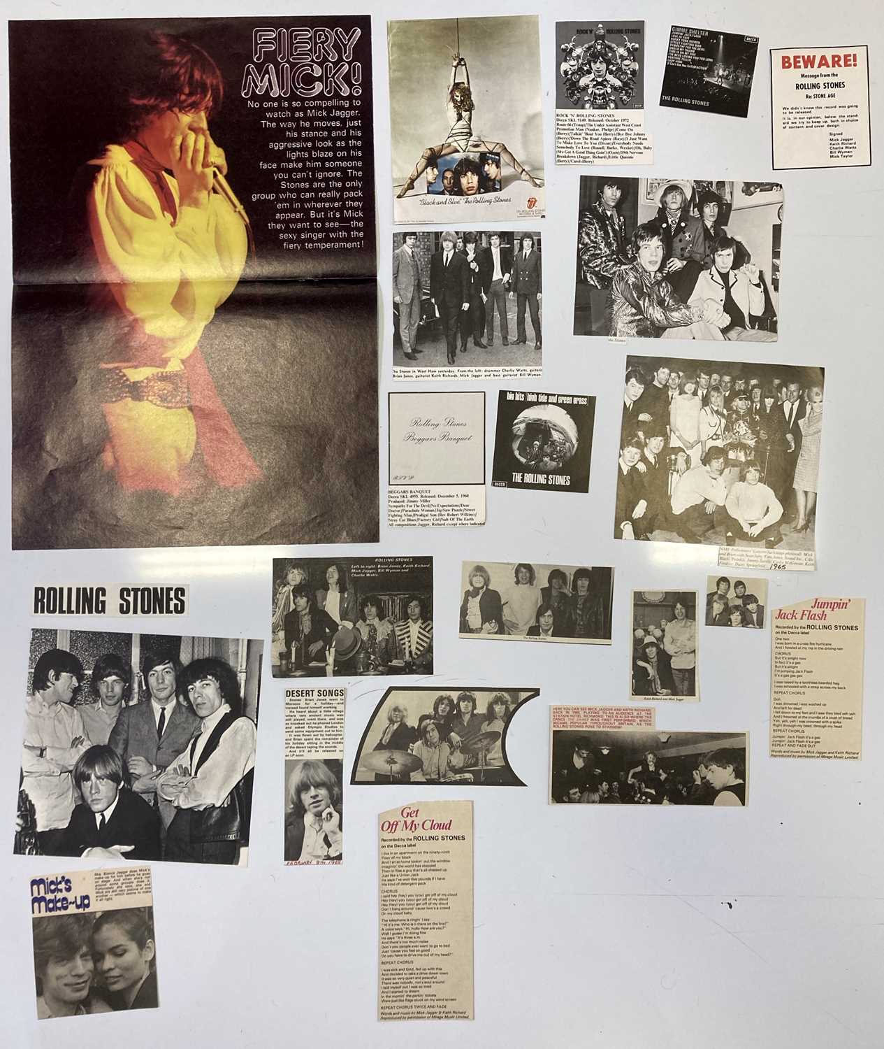 Lot 111 RECORD PROMO CATALOGUES ROLLING STONES AND