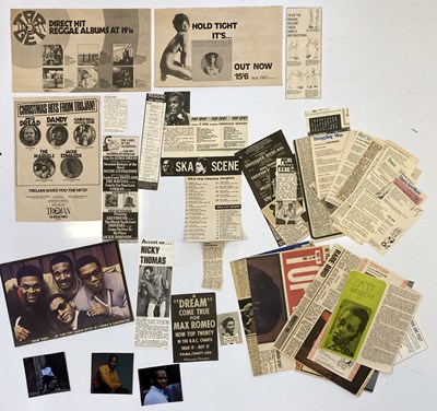 Lot 117 - REGGAE CHART SHEETS, CUTTINGS AND CLIPPINGS.