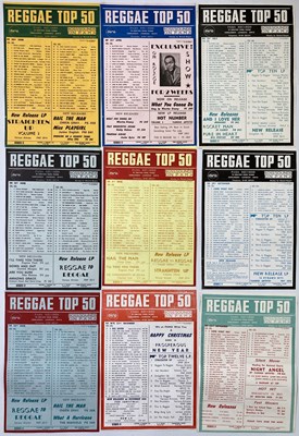 Lot 118 - REGGAE TOP 50 CHART SHEETS 1970S.
