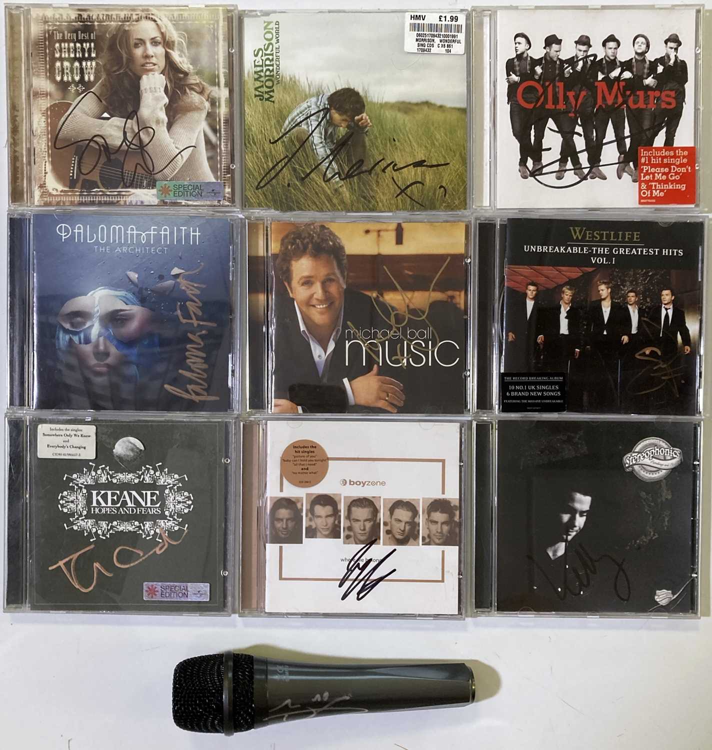 Lot 352 - SIGNED CDS - SIGNED MICROPHONE.