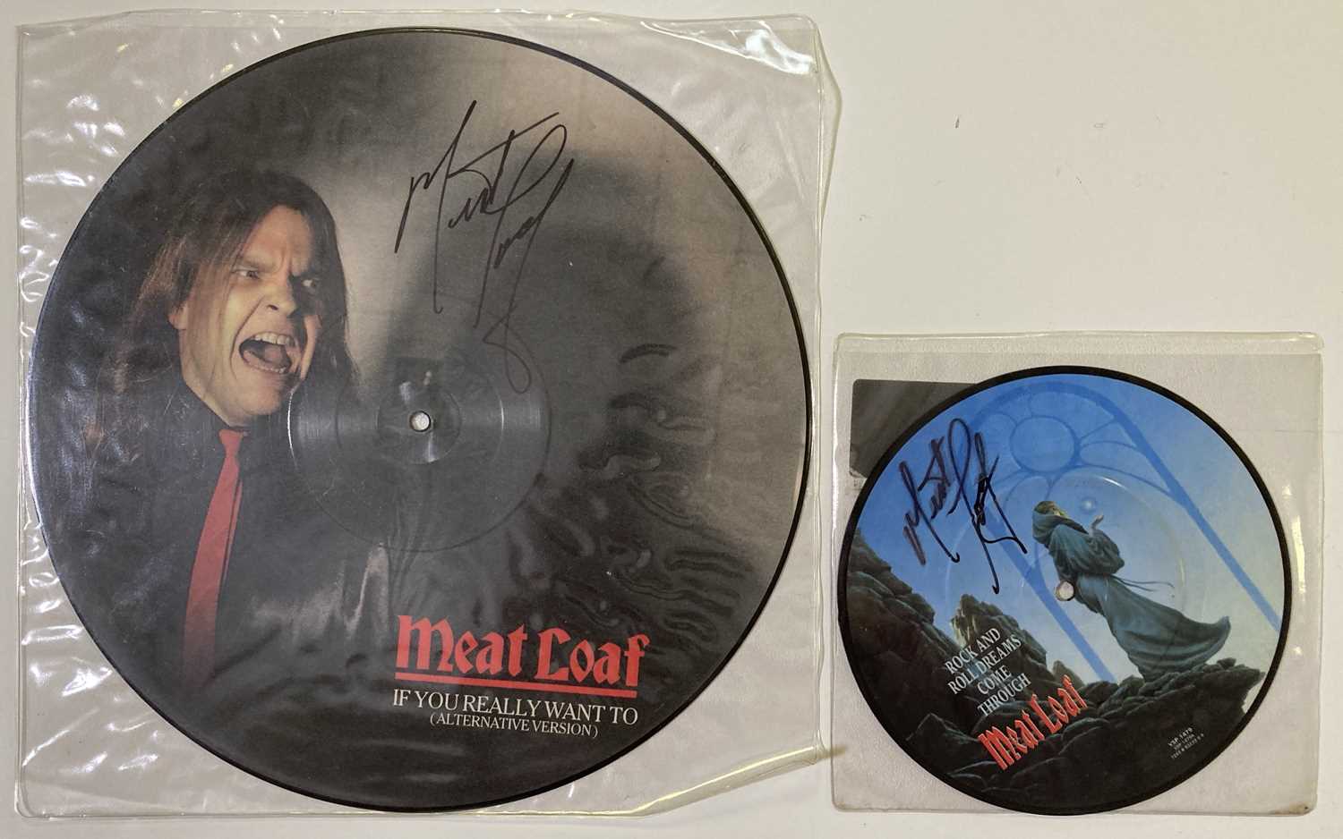 Lot 198 - MEAT LOAF -  SIGNED RECORDS.