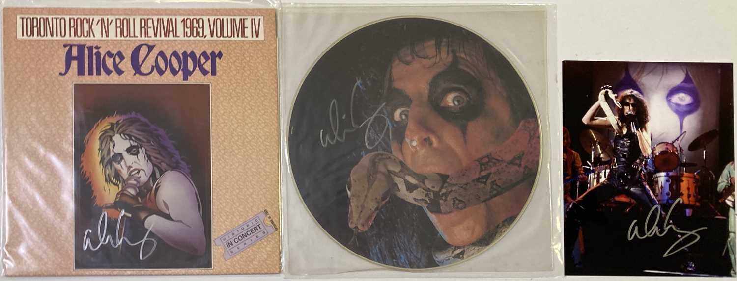 Lot 363 - ALICE COOPER SIGNED ITEMS.