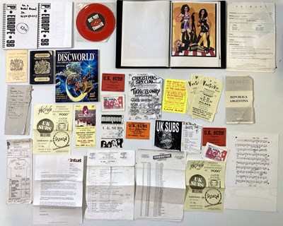 Lot 120 - UK SUBS EPHEMERA / ITEMS FROM THE COLLECTION OF A FORMER TOUR MANAGER.
