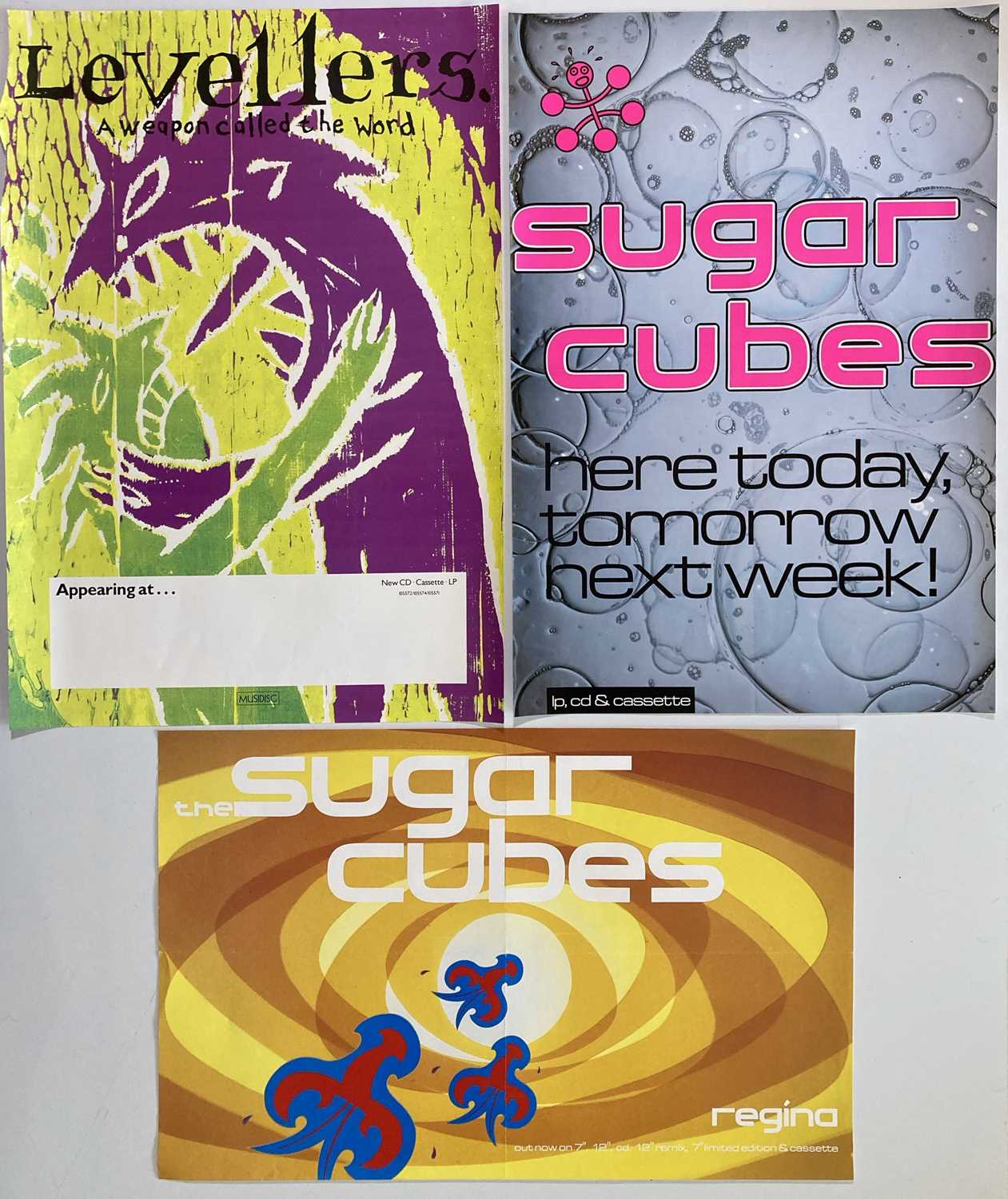 Lot 292 - 1990S POSTER COLLECTION - SUGARCUBES / LEVELLERS AND MORE.