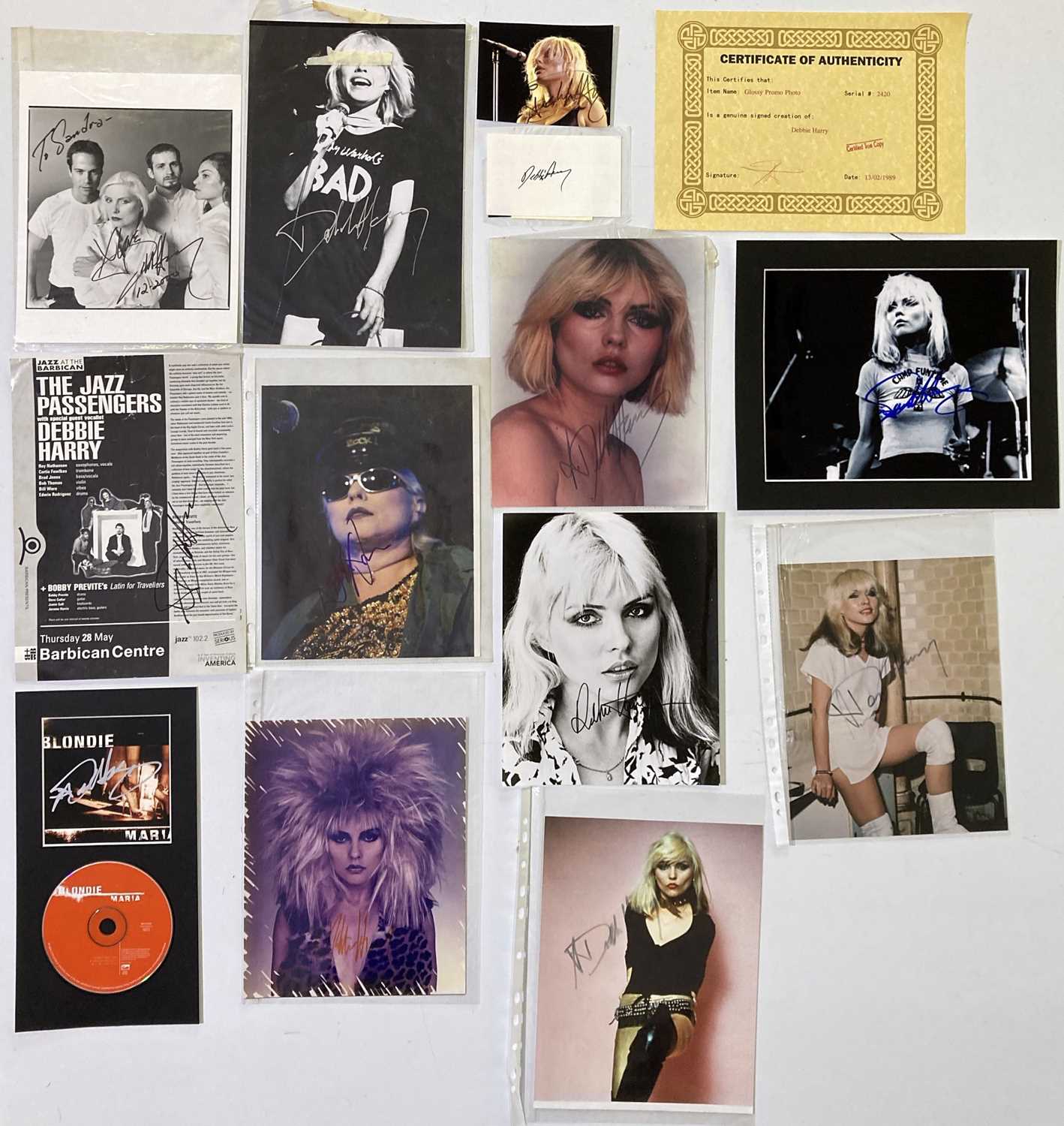 Lot 125 - DEBBIE HARRY SIGNED ITEMS.