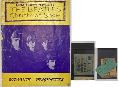 Lot 318 - THE BEATLES - CHRISTMAS SHOW PROGRAMME AND TICKETS.