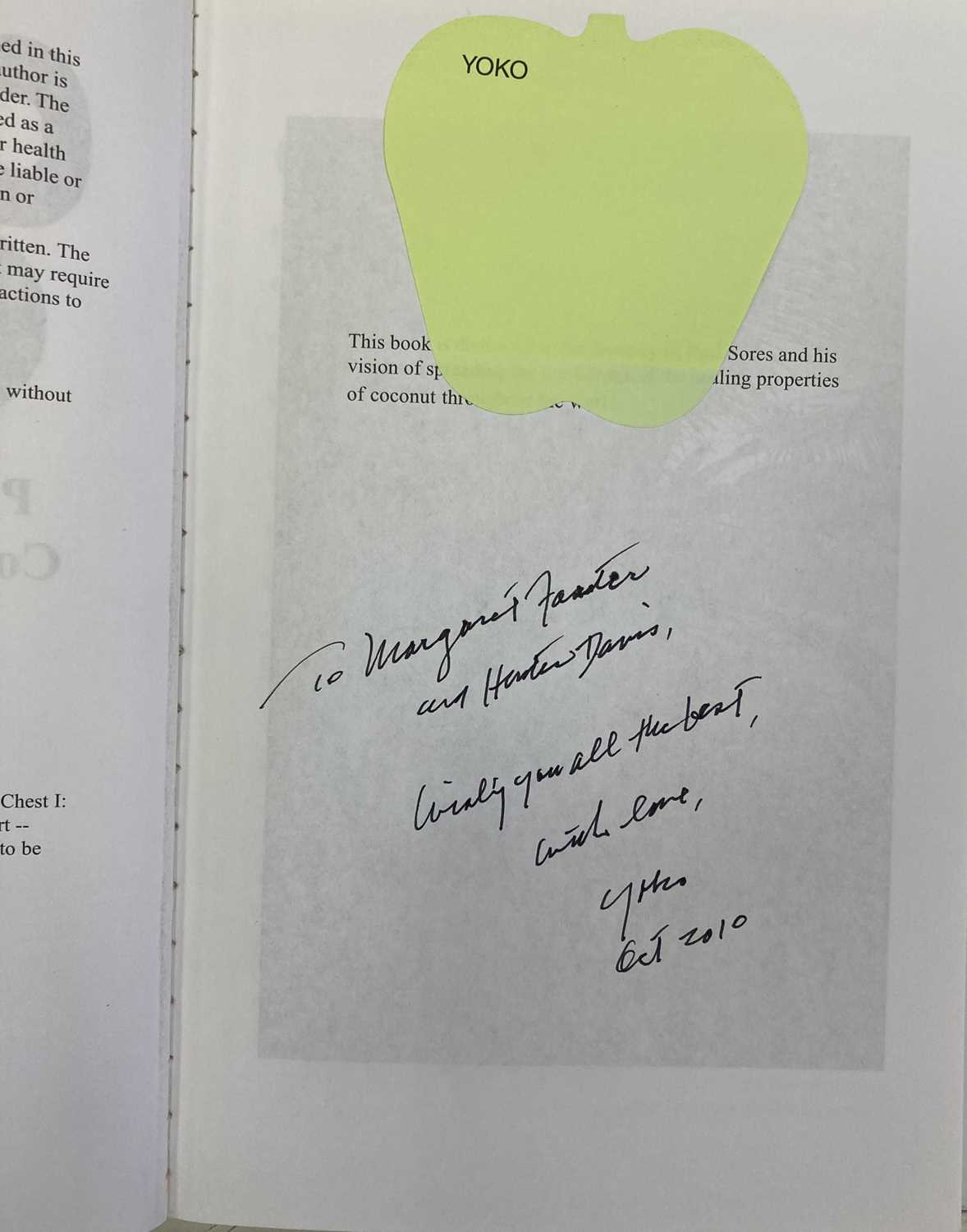 Lot 324 - YOKO ONO - SIGNED BOOK.