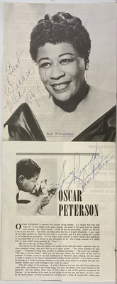 Lot 215 - ELLA FITZGERALD / OSCAR PETERSON AUTOGRAPHS.