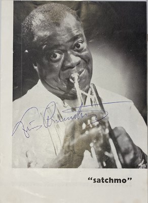 Lot 216 - LOUIS ARMSTRONG - SIGNED PAGE.