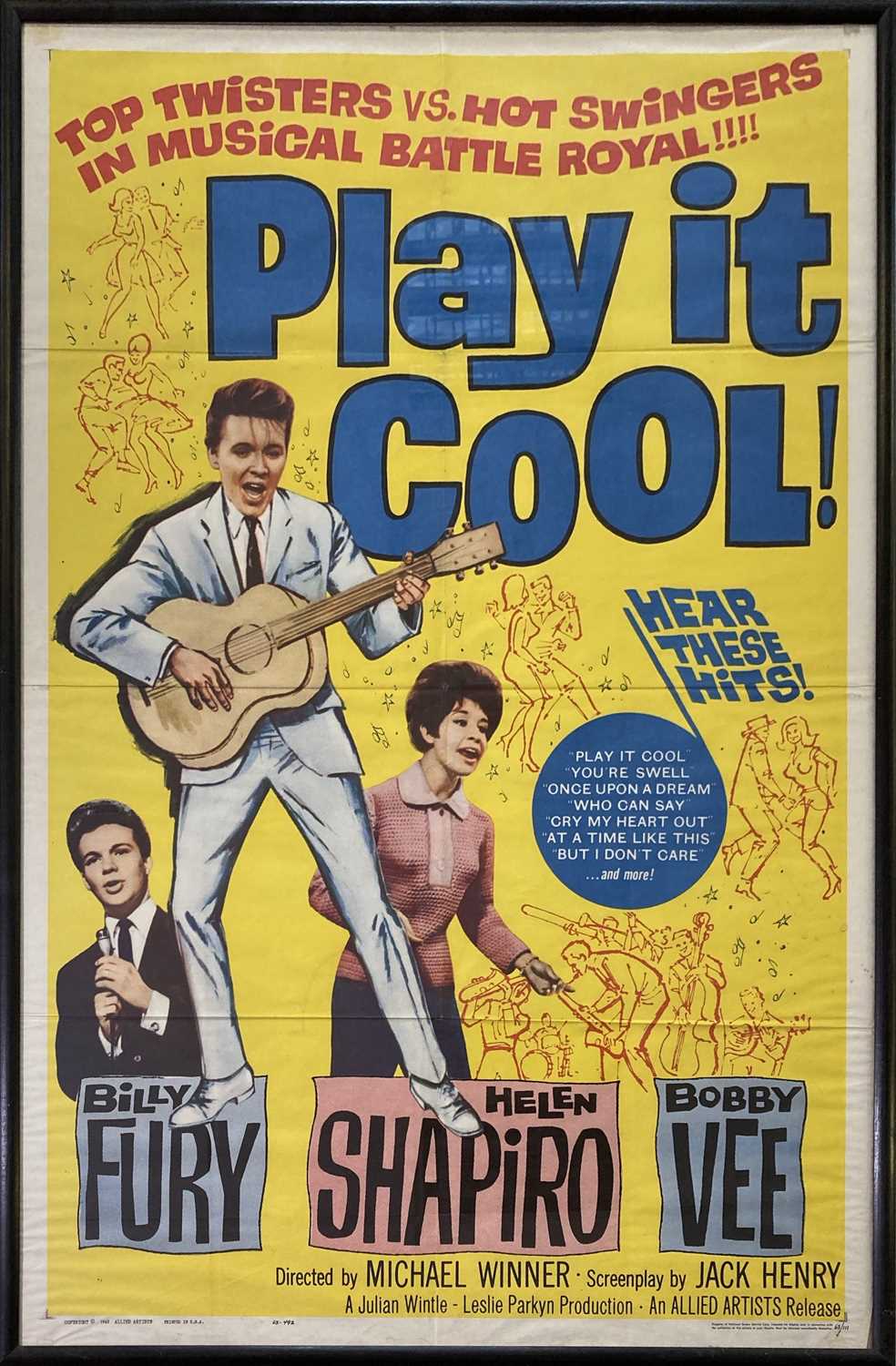 Lot 314 - BILLY FURY - PLAY IT COOL ORIGINAL UK QUAD.