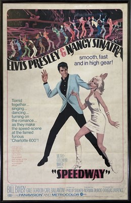 Lot 399 - ELVIS SPEEDWAY ORIGINAL US ONE SHEET POSTER.