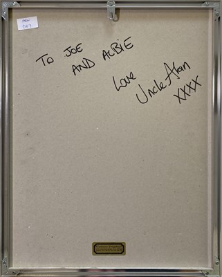 Lot 279 - OASIS - A FRAMED AWARD SIGNED BY ALAN MCGEE.