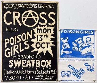 Lot 430 - CRASS - BRADFORD SWEATBOX POSTERS - WITH MEMORABILIA.