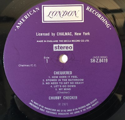 Lot 1217 - CHUBBY CHECKER - CHEQUERED LP (UK STEREO - SH-Z.8419)