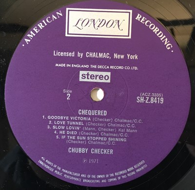 Lot 1217 - CHUBBY CHECKER - CHEQUERED LP (UK STEREO - SH-Z.8419)