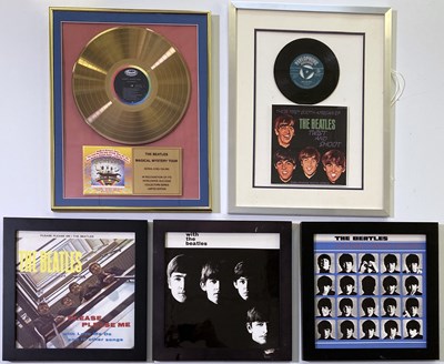 Lot 450 - THE BEATLES - COALPORT PLAQUES AND FRAMED ITEMS.