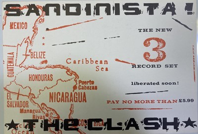 Lot 354 - THE CLASH - ORIGINAL SANDINISTA PROMOTIONAL FLYER.