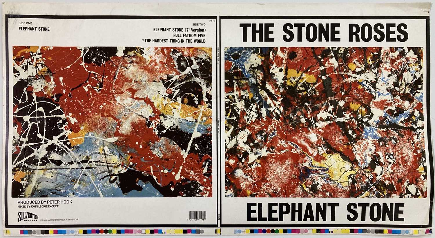 Lot 275 - THE STONE ROSES - ELEPHANT STONE PROOF SLEEVE DESIGN.