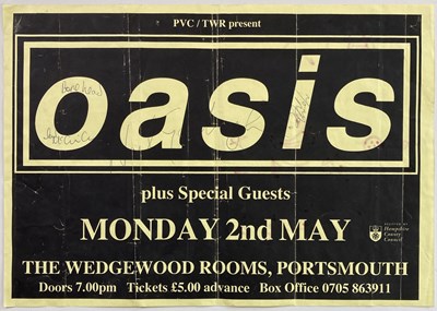 Lot 280 - OASIS 1994 CONCERT POSTER - FULLY SIGNED.