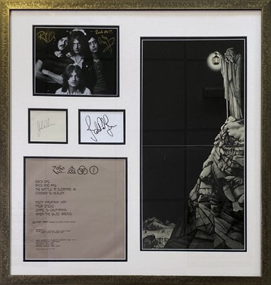 Lot 258 - LED ZEPPELIN - FRAMED DISPLAY WITH SIGNATURES.