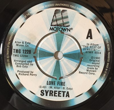Lot 105 - SYREETA - LOVE FIRE/ CAUSE WE'VE ENDED AS LOVERS 7" (MOTOWN - TMG 1228)